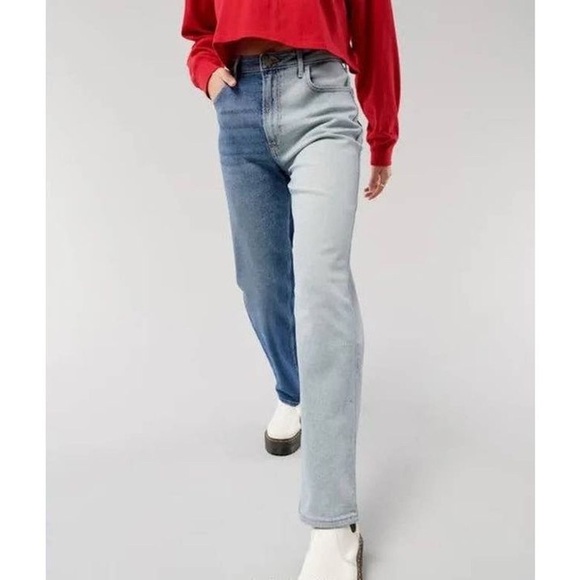 Hollister Denim - Hollister Two Tone Ultra High Rise Stacked Vintage Straight Jeans